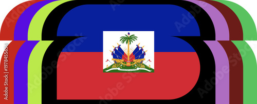 Haiti Flag Geometric Stylized