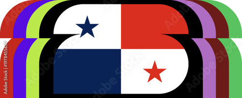 Panama Flag Stylized Dynamic