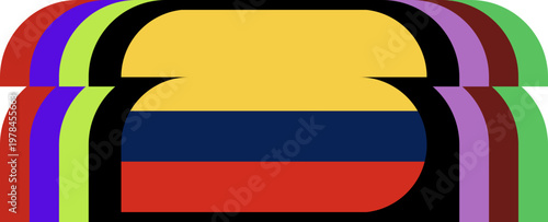 Stylized Colombia Flag Element