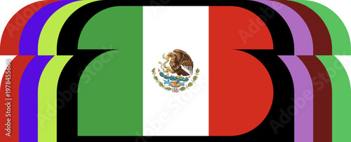 Mexico Flag Stylized Element