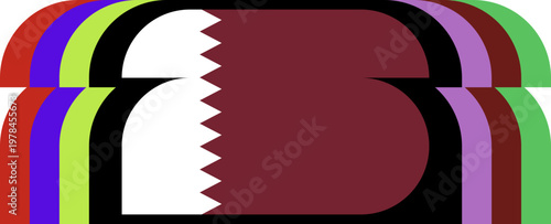 Qatar Flag Football Stylized