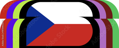 Czech Flag Stylized