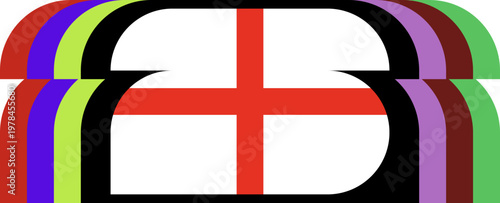 England Flag Stylized Football
