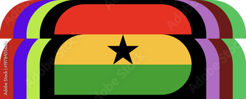 Ghana Flag Abstract Geometric
