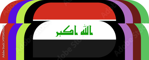 Iraq Flag Stylized Arched