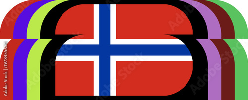 Norway Flag Modern Stylized