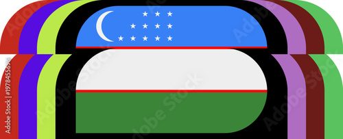 Uzbekistan Flag Stylized 2026