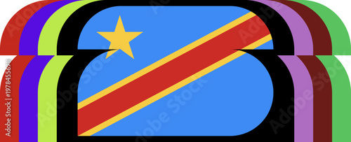 Congo Flag Sporty Stylized