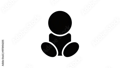 Simple black silhouette of a person sitting cross-legged with arms resting on knees Vector