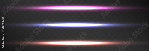 Glowing neon light lines in pink, purple, and orange-red colors on a dark checkered background. Abstract laser beams with soft aura and dynamic light effect.
