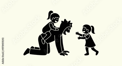 Woman and little girl with dog.