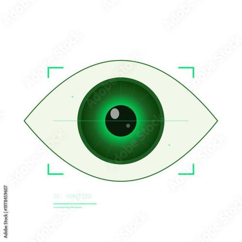 Biometric iris eye scan security verification icon
