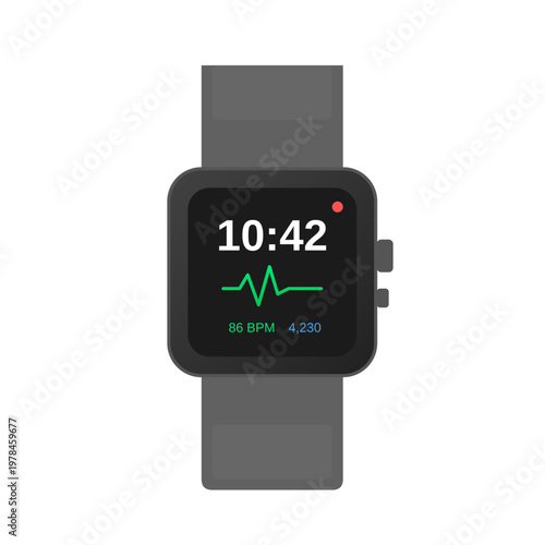Smartwatch wearable fitness tracker health monitor icon