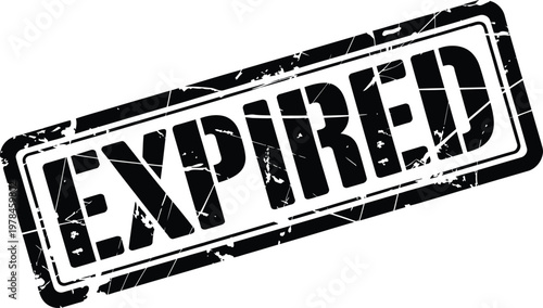 Black Expired Stamp Grunge Vintage Rubber Seal Vector Isolated Retro Distressed Label Design