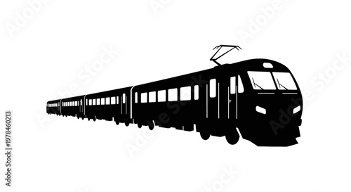 Black silhouette of a long train.