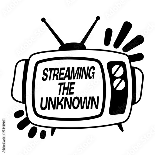 A glyph sticker of tv streaming 

