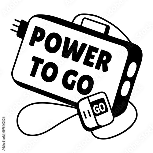 A glyph sticker of a power bank 

