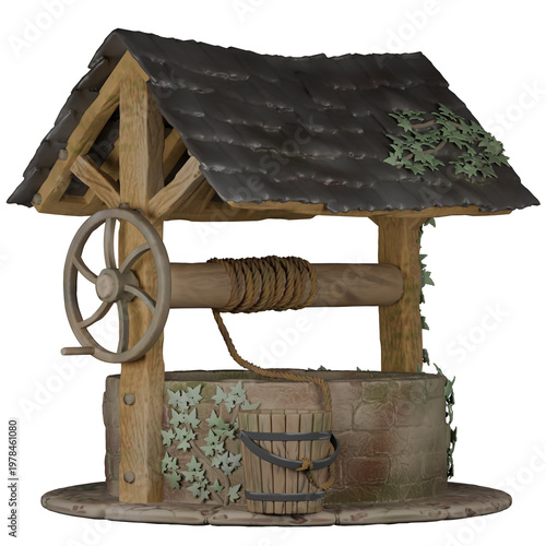 Medieval Water Well Stone Village Historic Structure