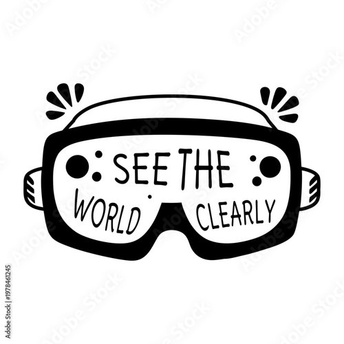 Glasses sticker in glyph style 

