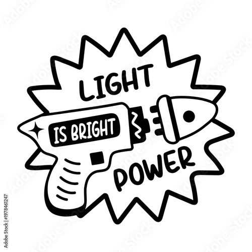 A glyph sticker of light gun 

