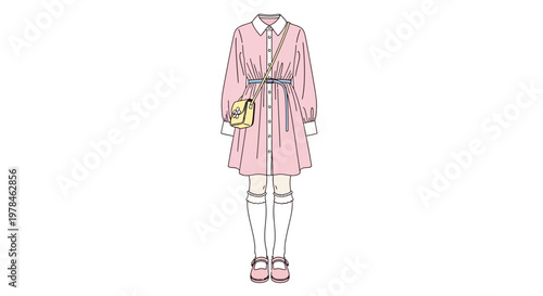 Woman Wearing Pink Dress and Shoes.