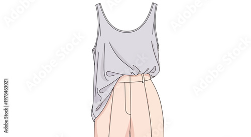 Fashionable womans summer clothing outfit.