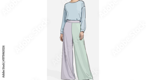 Woman Wearing Wide Leg Pants Outfit.
