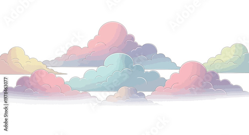 Colorful pastel clouds in the sky.