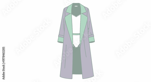 Green and Grey Long Coat Apparel.