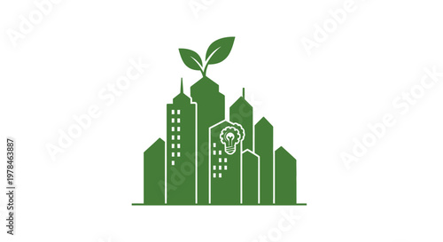 Green City Eco Friendly Urban Logo.