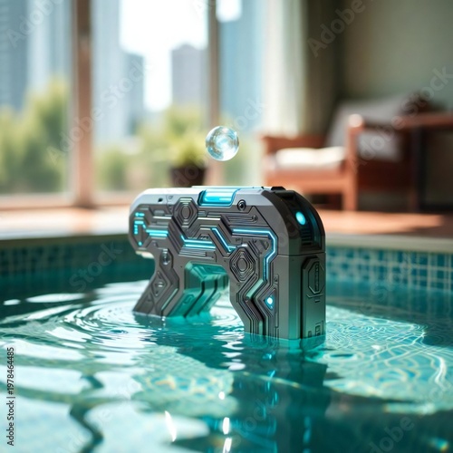 Hight technology Use at home and offices, mobile, laptop and screen in a futuristic way 