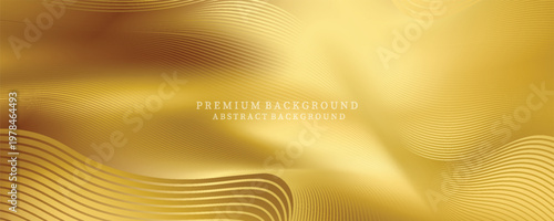 Premium background design with diagonal line pattern in gold colour. Vector horizontal gold template for business banner, formal invitation, luxury voucher, prestigious gift certificate