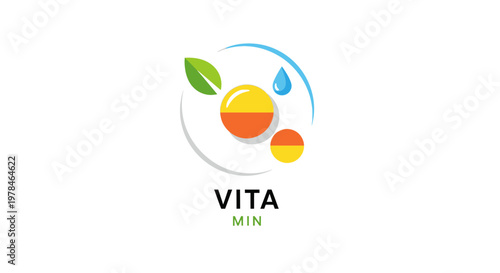 Vita Min logo with fruit and leaf.