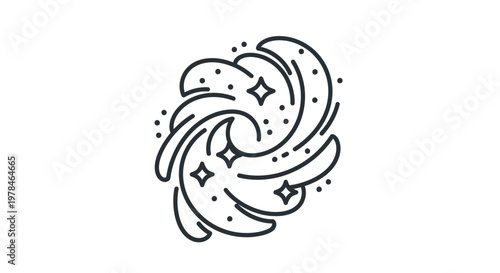 a black and white illustration of a swirl.