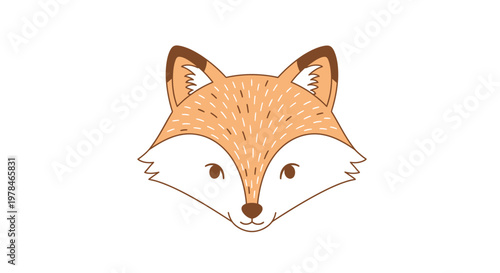Illustration of a cute fox face.