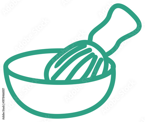 Japanese Matcha and Green Tea Ceremony Decoration Element. This two-tone decoration asset is perfect for minimalist cafe branding, menu design, and artisanal tea packaging.