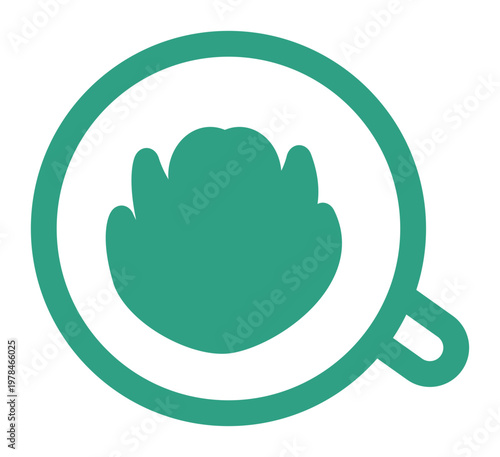 Japanese Matcha and Green Tea Ceremony Decoration Element. This two-tone decoration asset is perfect for minimalist cafe branding, menu design, and artisanal tea packaging.