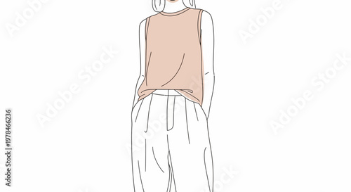 Woman Wearing White Pants and Top.