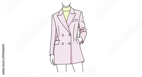 Fashionable Woman Wearing Pink Blazer.