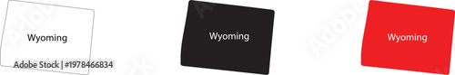 Vector graphic illustration of Wyoming logo designs in different colors and styles