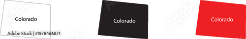 Vector graphic illustration of Colorado in three colors and designs for branding purposes