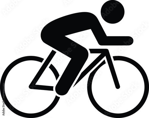 Black silhouette of a cyclist in motion on a bicycle cycling sport