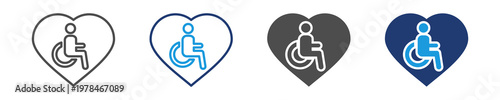 disability icon set multiple style
