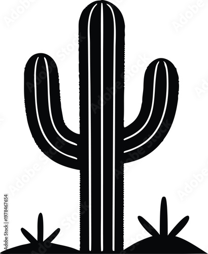 Desert saguaro cactus vector icon