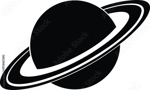 Saturn planet rings vector icon