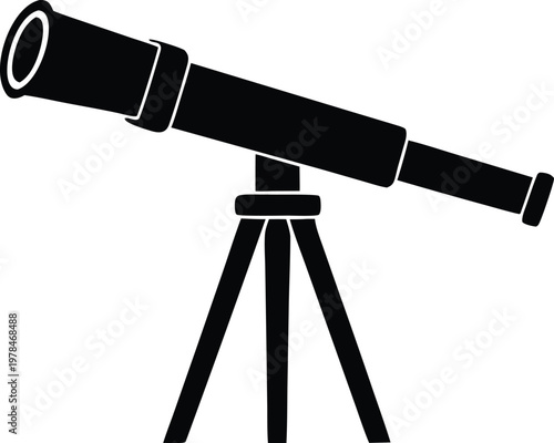 Telescope on tripod vector illustration 02