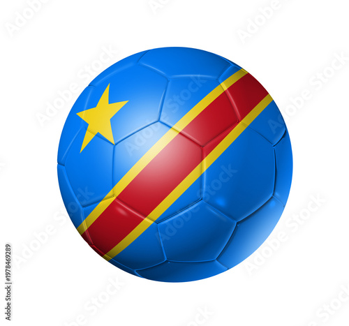 Soccer football ball with Congo flag