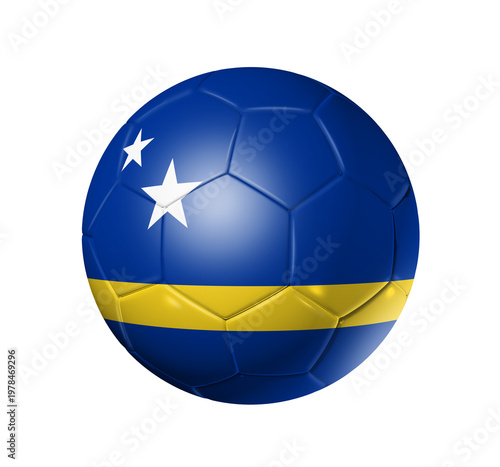 Soccer football ball with Curacao flag