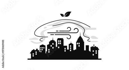 City Skyline Silhouette Urban Landscape.