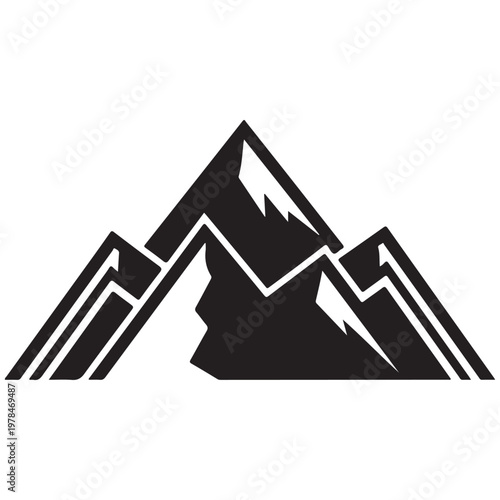 Bold Black Mountain Peak Silhouette